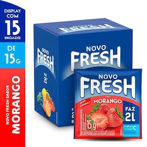 Refresco em Pó Fresh Morango 15g Display com 15 Unidades