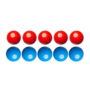 Jogo De Bolas Sinuca Bilhar Lisas Mata Mata 54Mm Vermelho/Azul