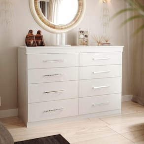 Cômoda Batrol Genova com 8 Gavetas Branco Brilho