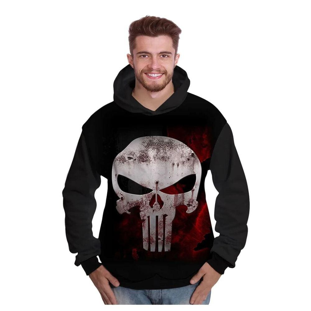 Blusa de Moletom The Punisher Justiceiro Caveira Blood Sangue Outlet