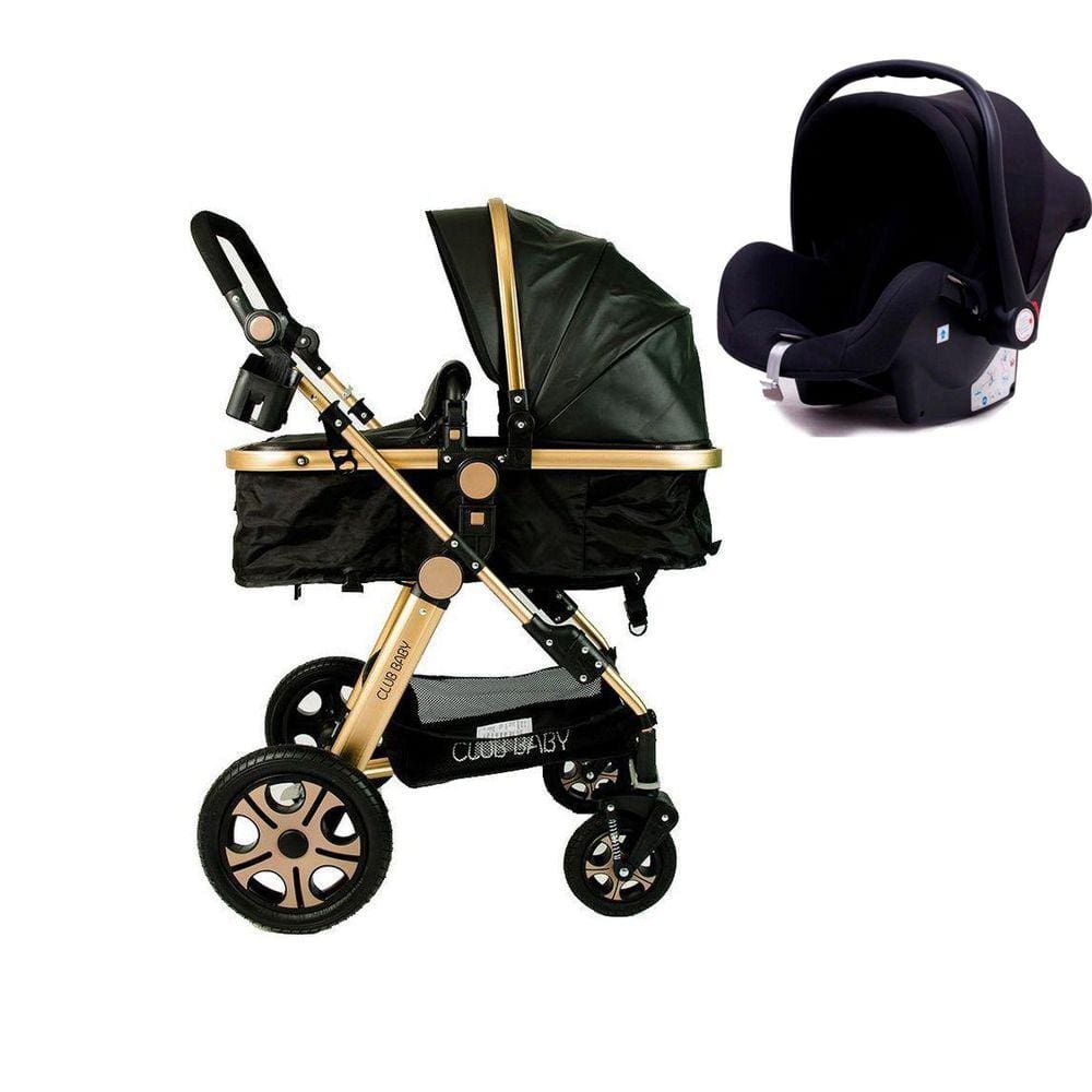 3 Em 1 Carrinho Bebê + Bebê Conforto CB Inmetro Preto