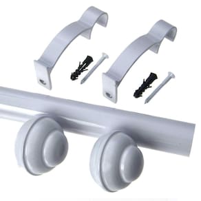 Kit Varão de Cortina Barcelona 19mm 1,50m Bola Couselo Branco