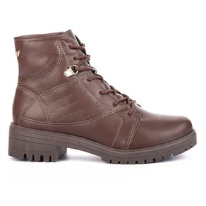 Bota Coturno Feminino Casual Tratorado Bico Redondo Salto Baixo Mississipi Q7875