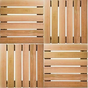 Kit Deck Madeira Pinus 50X50Cm Ripado Para Garagem