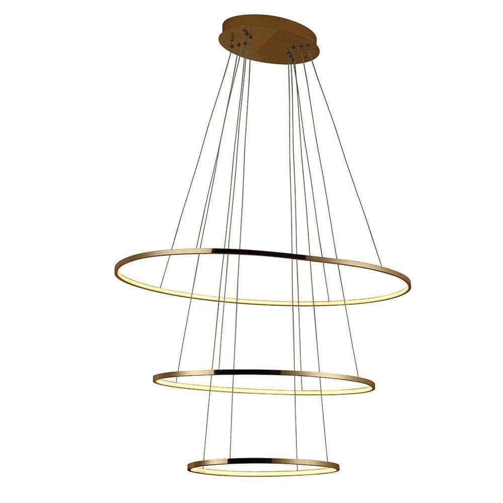 Pendente Birdie Oval 3x45w 3000k LED KW004GL Bella Iluminação Dourado