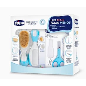 Escova E Pente + Tesourinha Azul Chicco