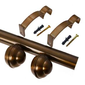 Kit Varão de Cortina Barcelona 19mm 3,00m Bola Couselo Ouro Velho Plus