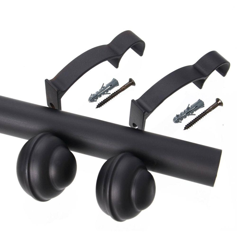 Kit Varão de Cortina Barcelona 19mm 3,00m Bola Couselo Preto