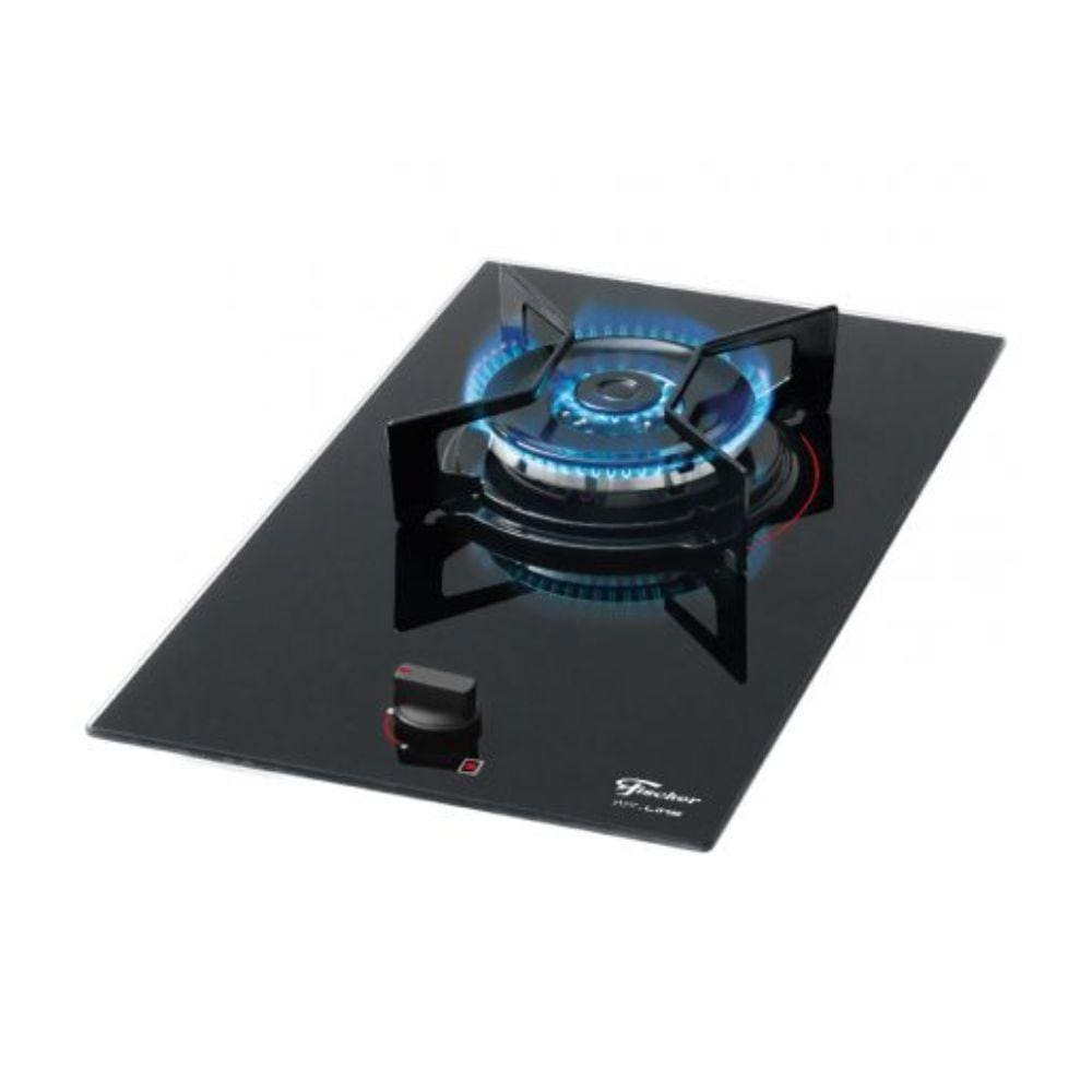 Fogão Cooktop Fischer 1Q TC Fit Line Gás Mesa Vidro Preto