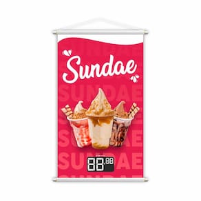 Banner Sundae Sorvete Sorveteria Preço Lona Grande