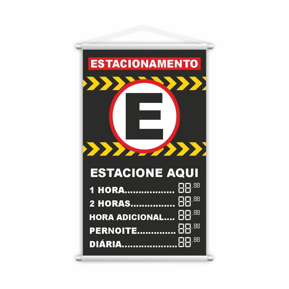 Banner Estacionamento Estacione Aqui Preços Lona 60x40cm