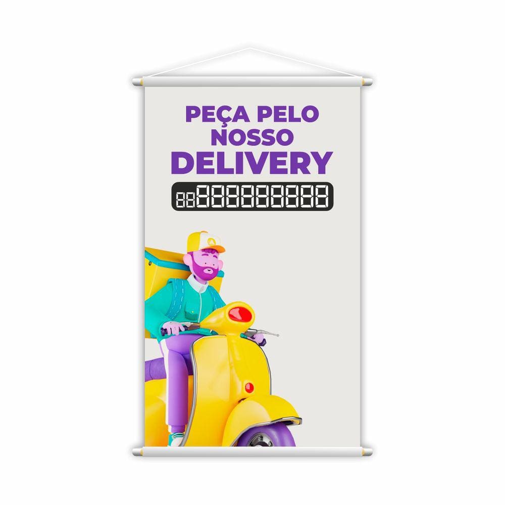 Banner Peça Pelo Nosso Delivery Tele Entregas 80x50cm