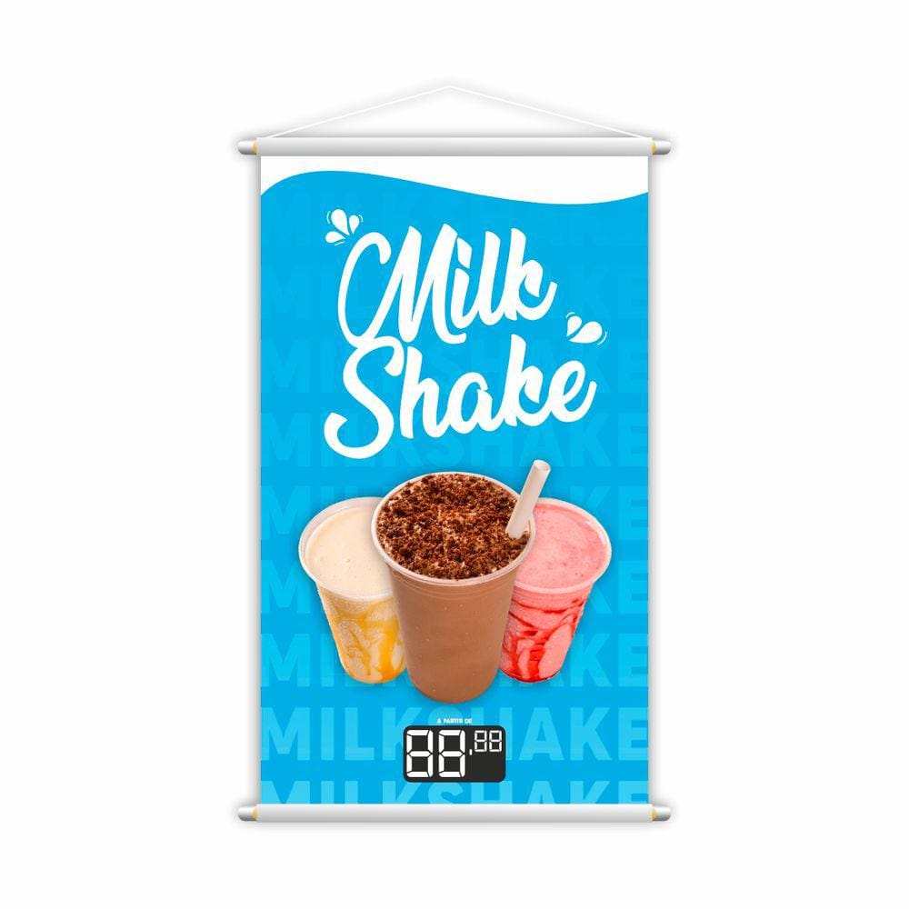 Banner Milk Shake Bebida Gelada Sorveteria Preço Grande
