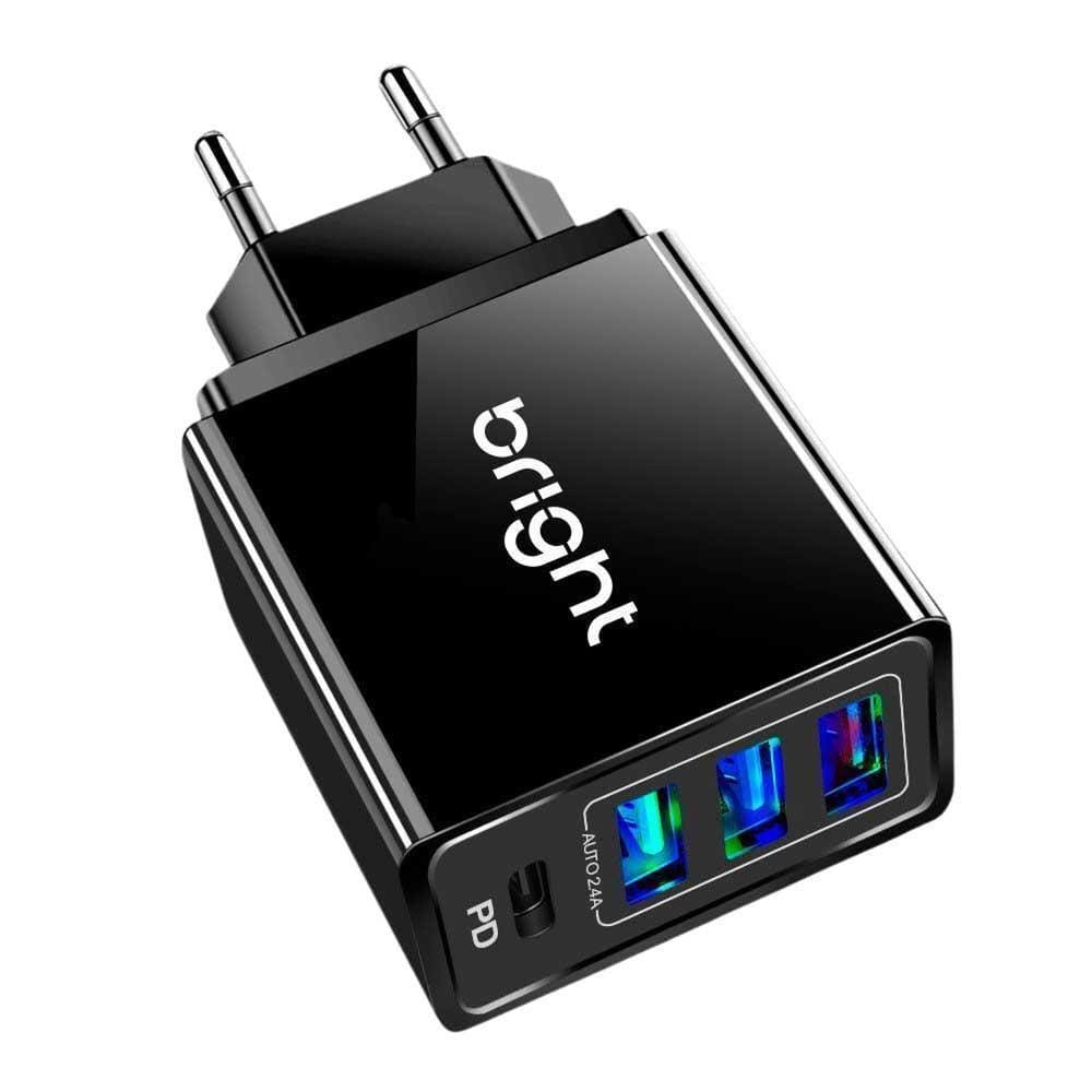 Carregador Ultra Rápido Bright 4 Entradas Usb 6A 36W Cg002