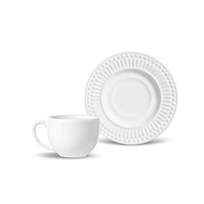 Conjunto 6 Xícaras de Chá Roma Branco 22cm Porto Brasil
