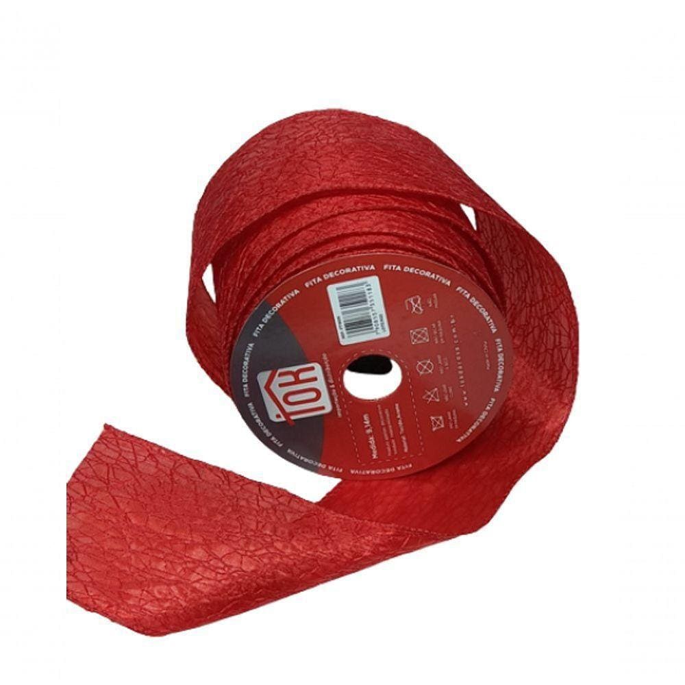 Fita Decorativa Vermelha Com Textura Ft1909