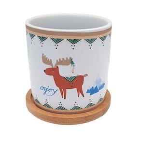 Vaso com Base de Bambu 9cm 15240 - V.Madalozzo