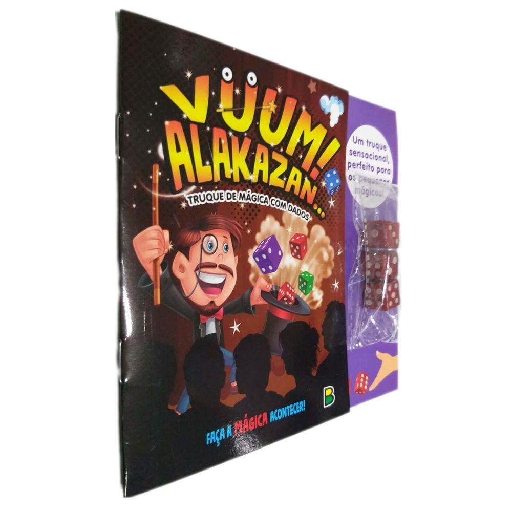 Livro Físico Vuum! Alakazan... Truque de Mágica com Dados Faça a Mágica Acontecer