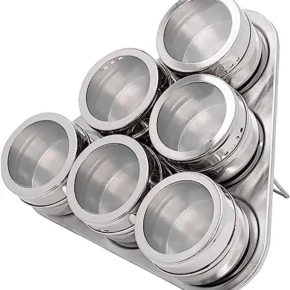 Porta Condimentos em Inox 6pçs 5022M - Mimo Style