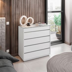 Cômoda 05 Gavetas Belize Branco Casa D