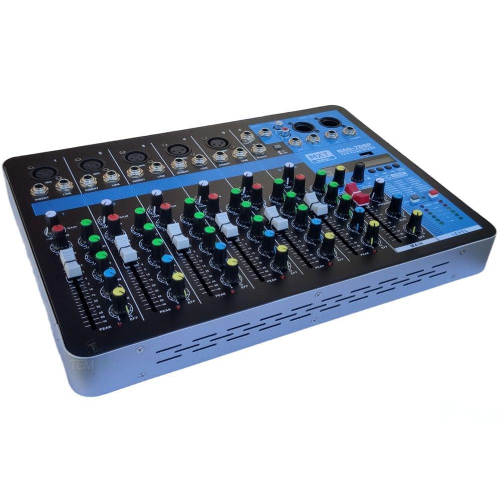 Mesa De Som Mixer Console 7 Canais Retorno Profissional