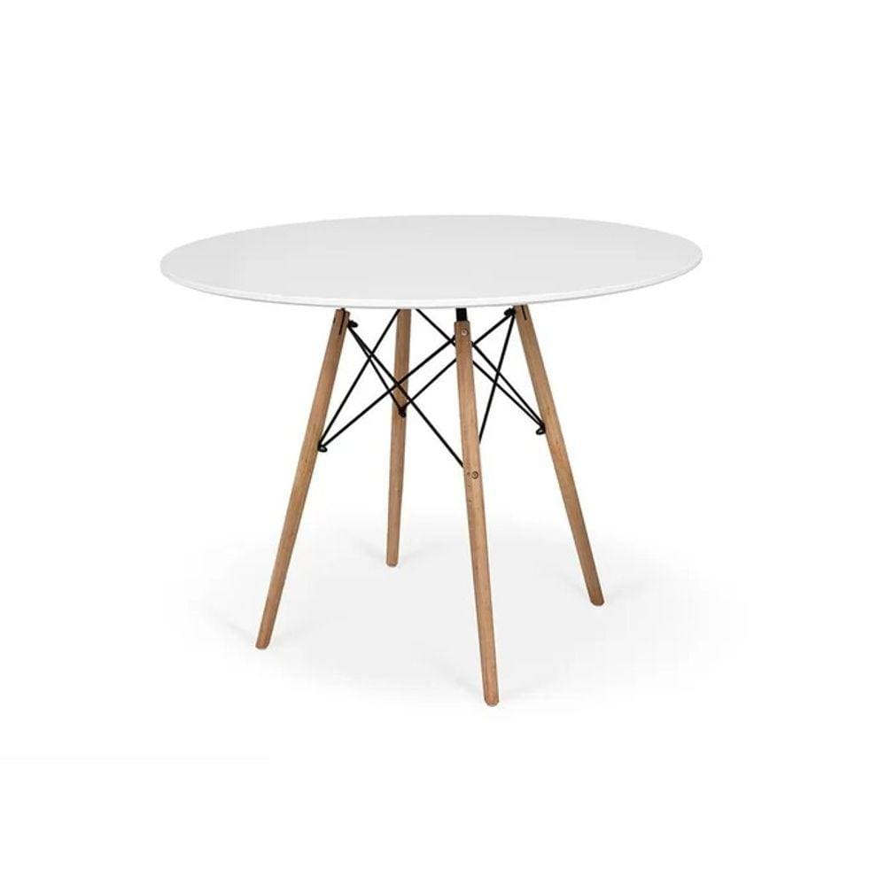 Mesa De Jantar Redonda Eames Eiffel 90cm Branca