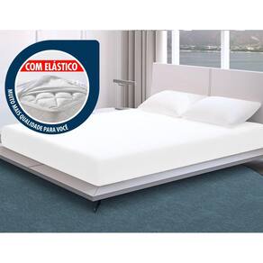 Capa Protetora De Cama Colchão Casal Com Elástico Anti-Ácaro Resistente 138X188x18cm Cores Diversas