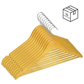 Kit 10 Cabides De Madeira Adulto Camisa Calça Gancho Metal