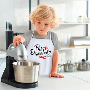 Avental De Cozinha Infantil Pai Descolado Preto Branco