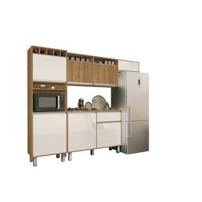 Cozinha Smart Ripado Freijó/Off White – Vitamov