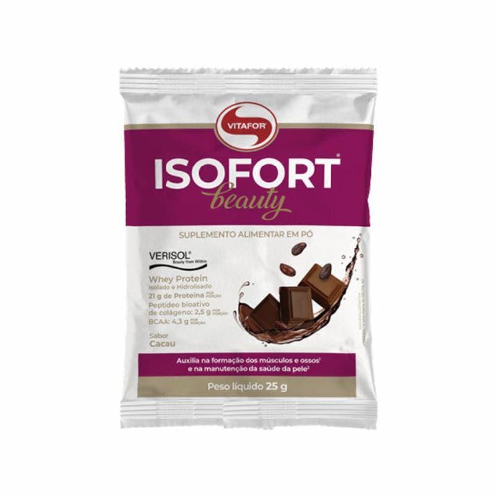 Kit 6X: Isofort Beauty Whey Protein Cacau Vitafor 25G
