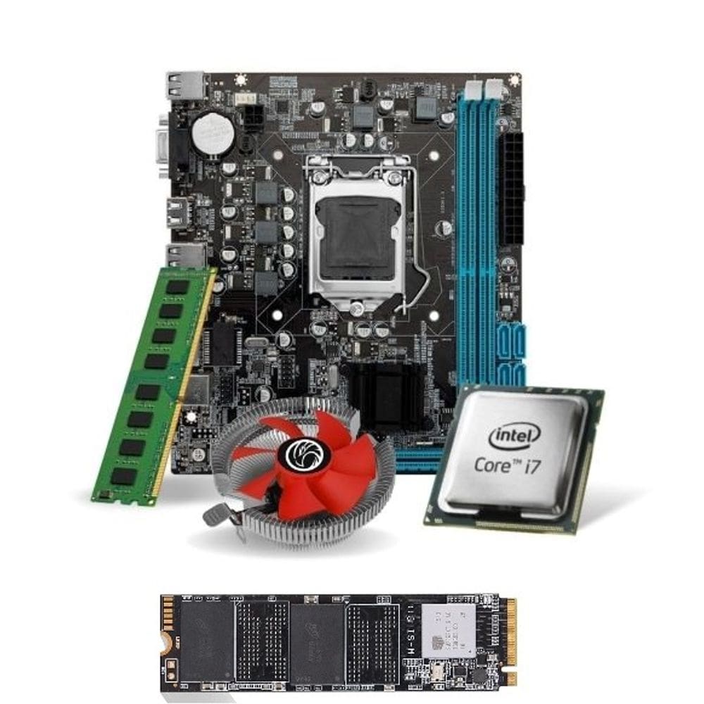Kit Pl Mãe H110 + Proc. I7 6700 + Mem. 8gb Ddr4 + Cooler + M.2 512gb
