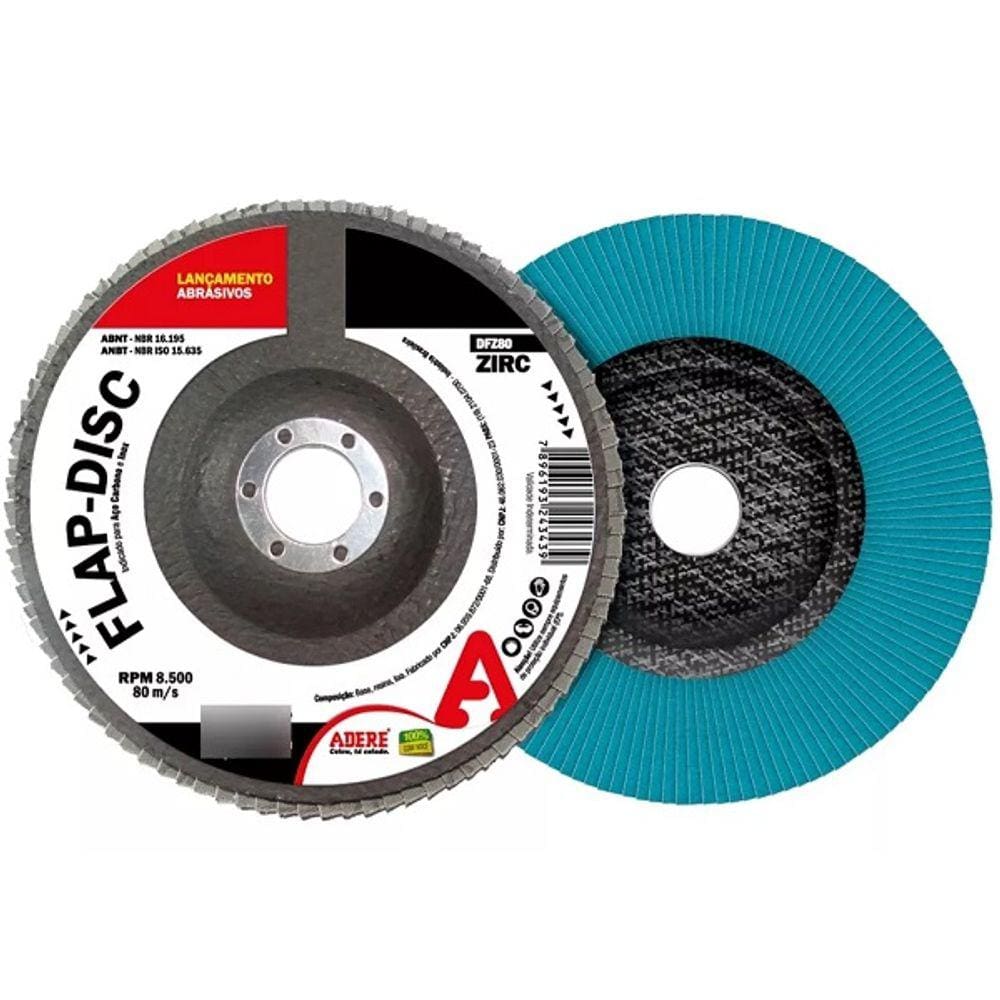 Disco Lixa FLAP Zirconio 180MM Azul Adere DFZ80