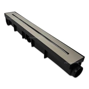 Ralo Linear 6x50 Inox 304 modelo Ciclope Coletor Preto Com Tela Anti Insetos