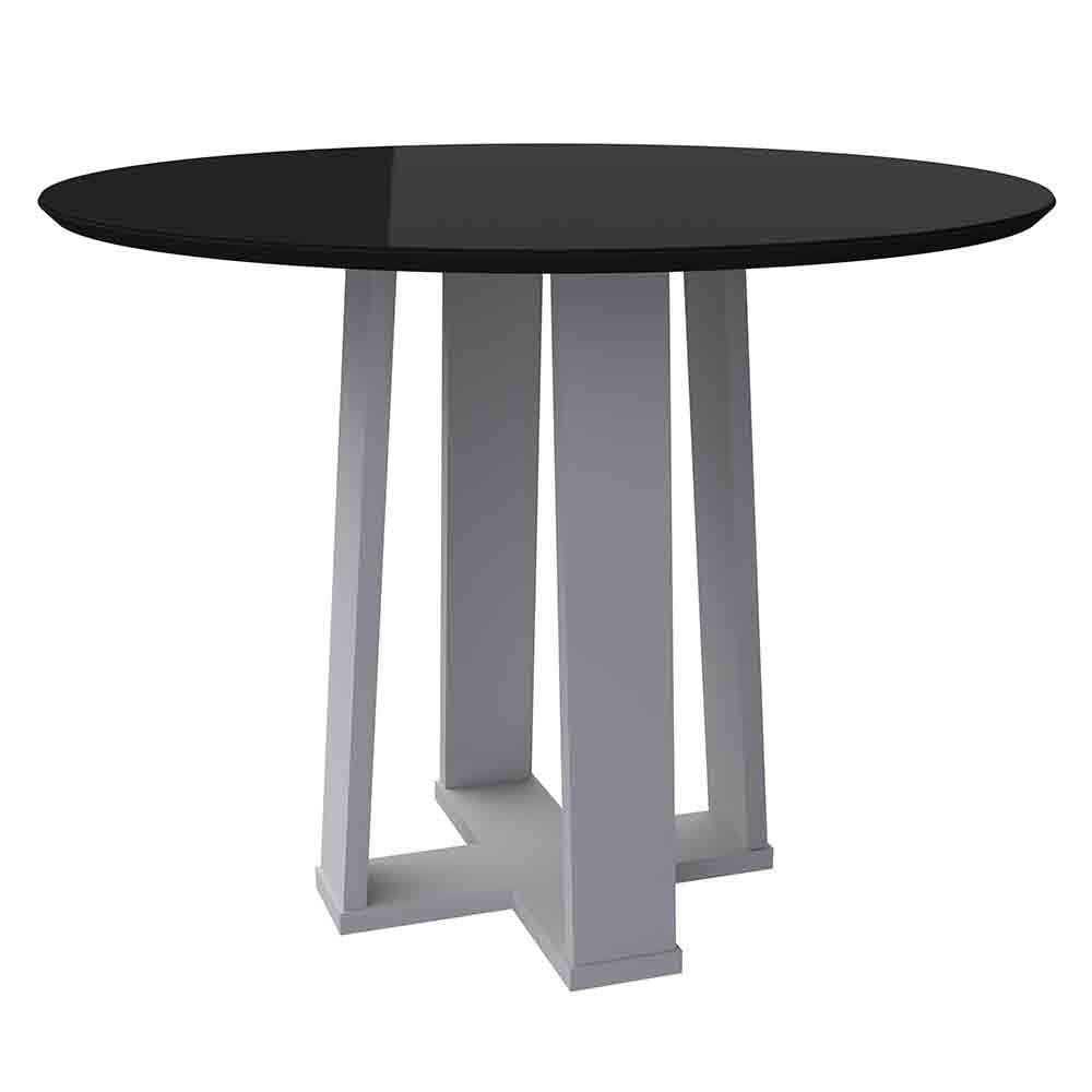 Mesa Isabela 100x100cm - Off White/Preto
