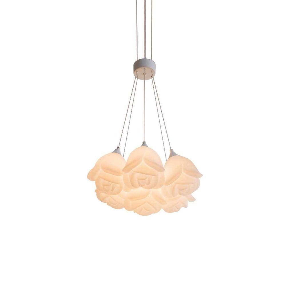 Lustre Pendente Metal Rosas 7 Lâmpadas