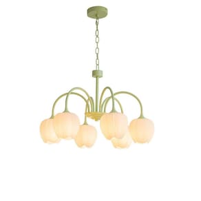 Lustre Pendente Provençal Metal Tulipa 6 Lâmpadas