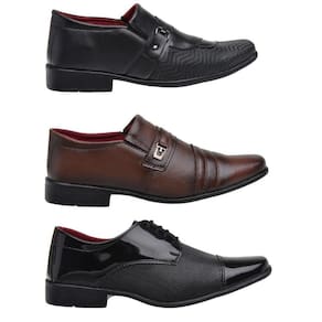 Kit 3 Pares Sapato Social Masculino Macio Elástico Dia a Dia