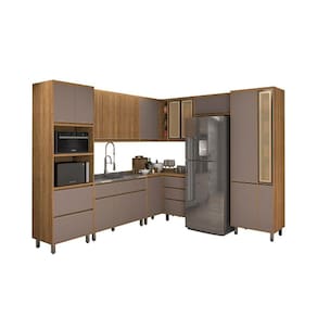 Cozinha Agata 10 Peças Ripado Freijó/Connect – Vitamov