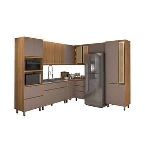 Cozinha Agata 10 Peças Ripado Freijó/Connect – Vitamov