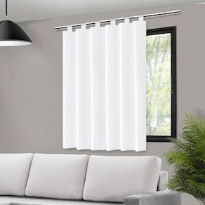 Cortina Blecaute Blackout Dupla Face Branca Corta Luz Branca Com Alça - 140X140cm