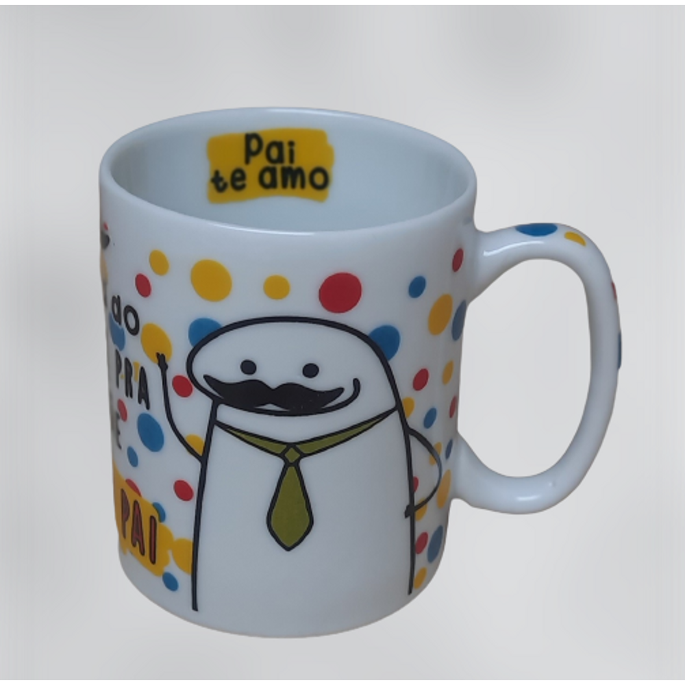 Caneca 300ml Dia dos Pais - Kit Porcelana - Decoração Caneca Completa Flork