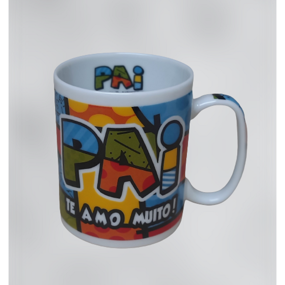Caneca 300ml Dia dos Pais - Kit Porcelana - Decoração Caneca Completa Xadrez