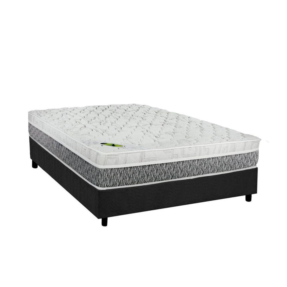Cama Box Casal Blindada + Colchão D33 Aspen Luckspuma 138x188x52