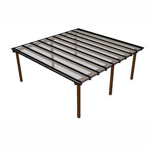 Cobertura Policarbonato Alveolar 6,00m x 6,00m - Cristal 6mm