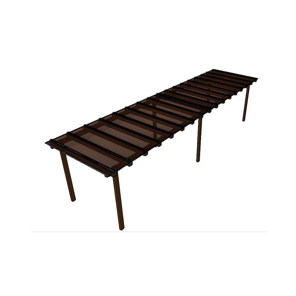 Cobertura Policarbonato Alveolar 8,00m x 1,50m - Bronze 4mm