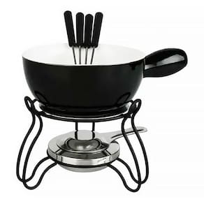 Conjunto de Fondue Lausanne Cerâmica Preto 8 Pçs CJFN047 - Hauskraft