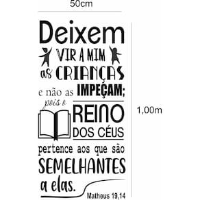 Adesivo De Parede Versículo Bíblico Matheus 14 - Frases