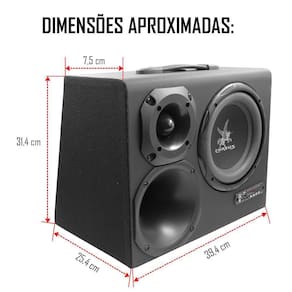 Caixa Trio Amplificada Cx Hc500 8 Polegadas 110/220W E 12V