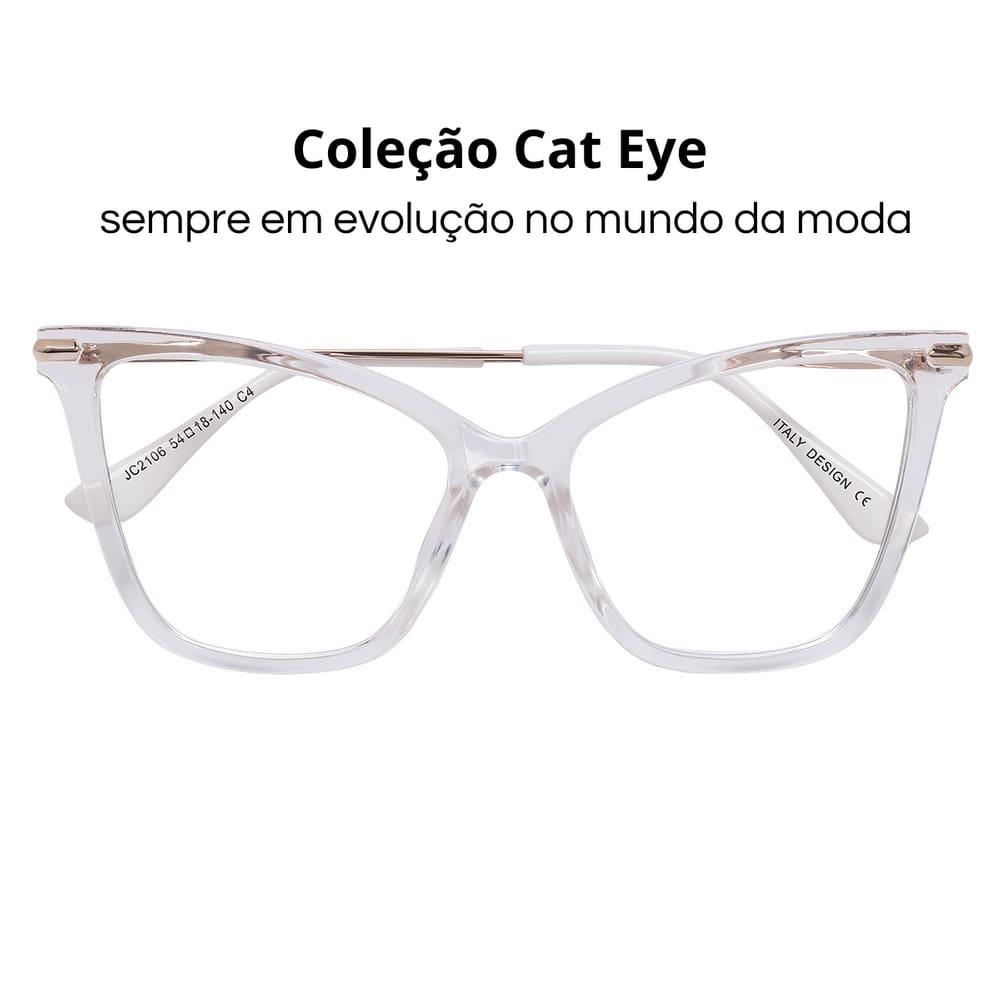 Armação de óculos Feminino Gatinho Cat Eye Especial 2023